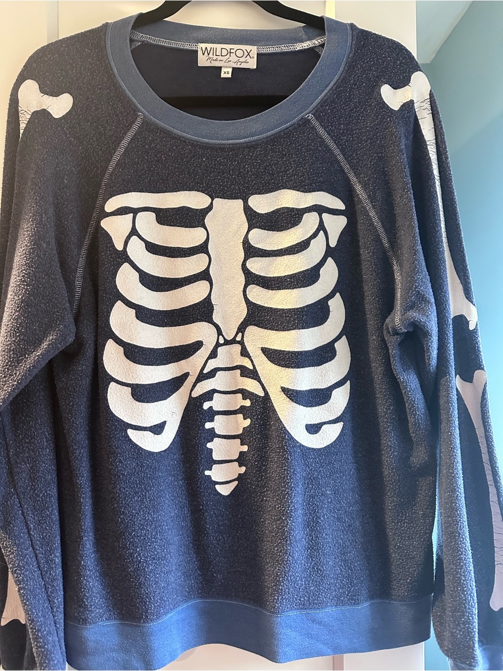 Wildfox Navy Skeleton Graphic Sweater